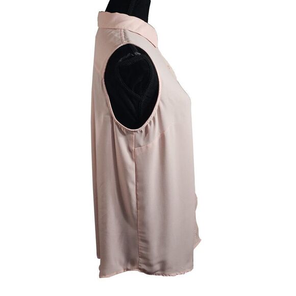 Banana Republic Sheer Peach Sleeveless Button-up Top Size M - Picture 3 of 8